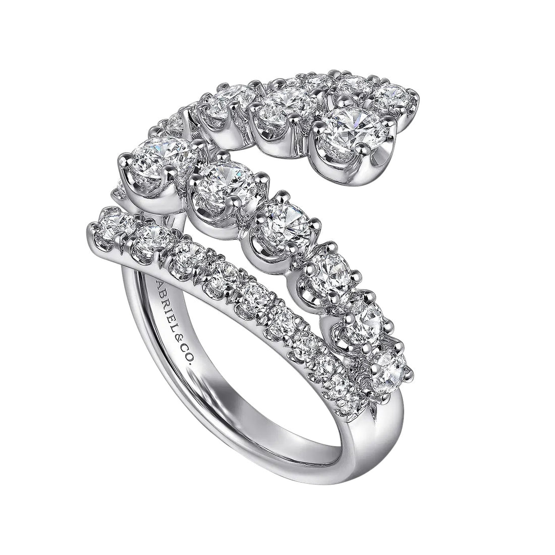 Gabriel Diamond Bypass Ring