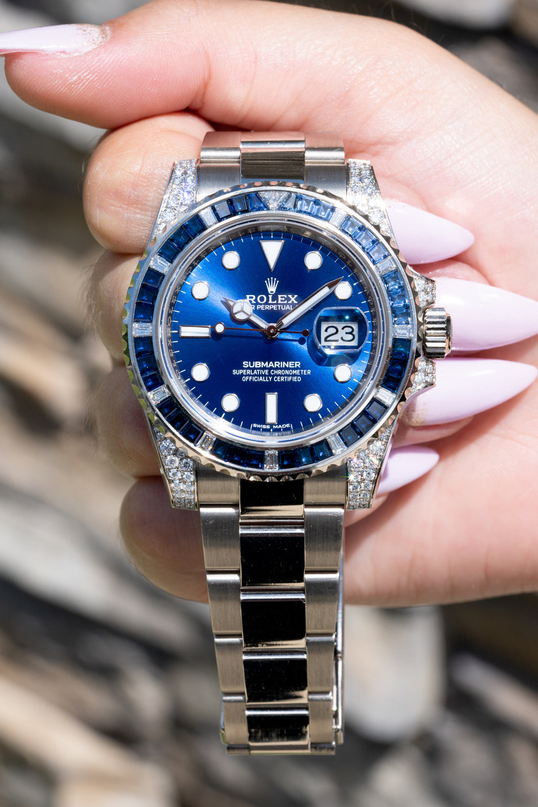 Rolex Submariner with Sapphires and Diamonds