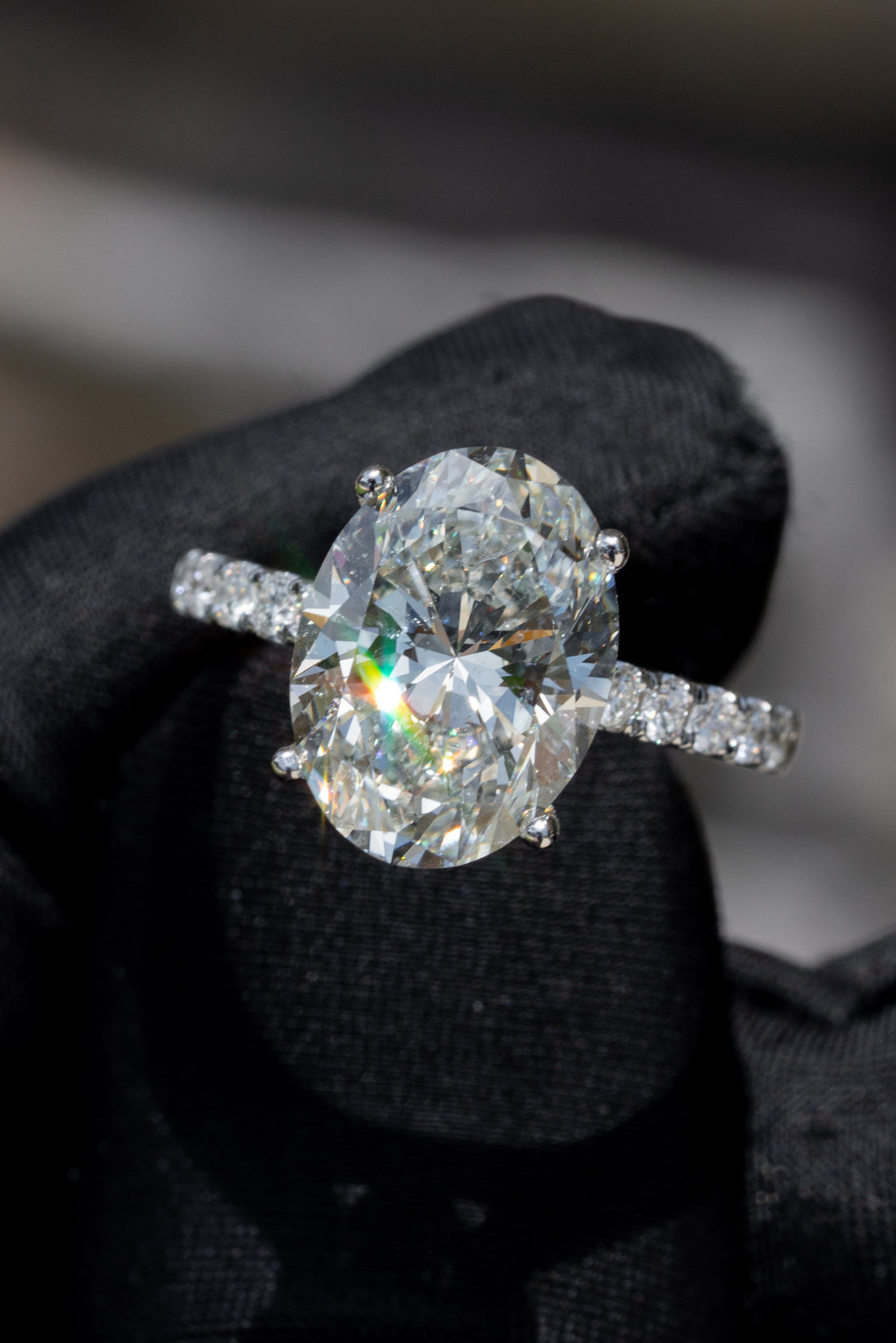 oval white sapphire ring