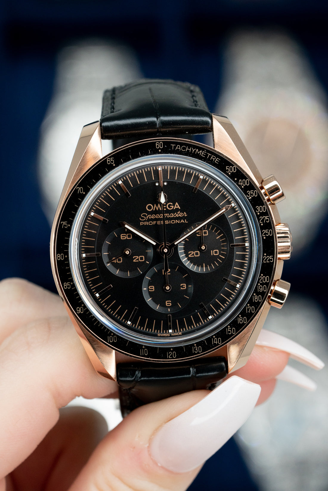 omega speedmaster back view