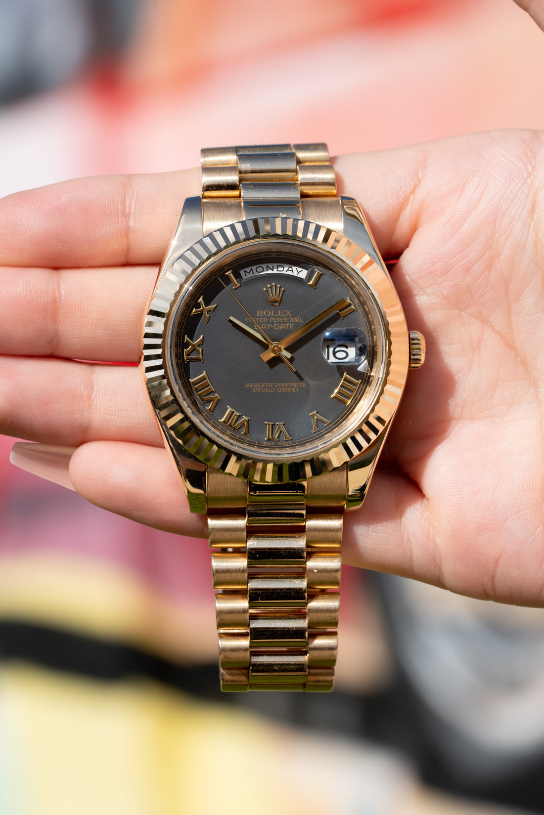 rolex day-date face detail