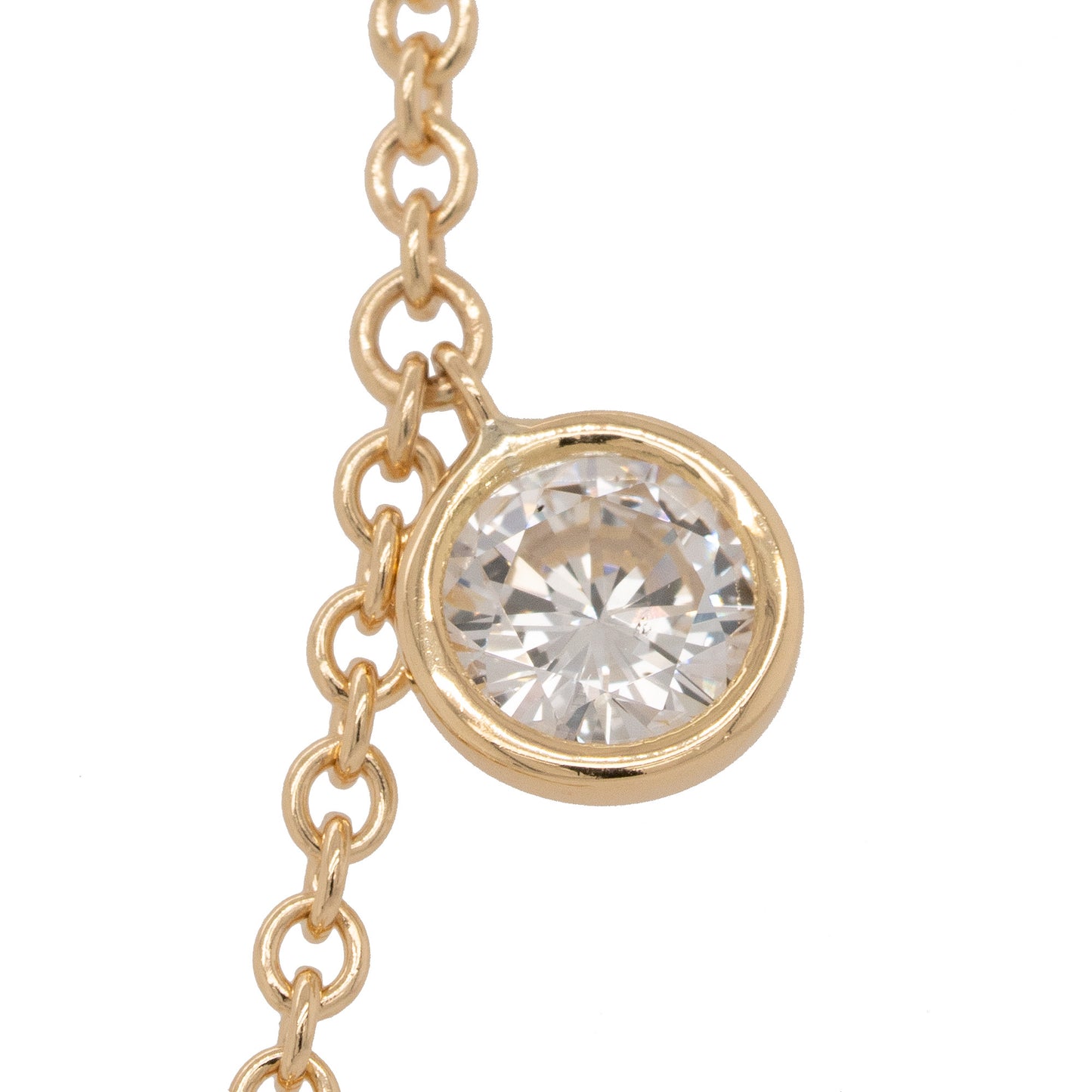 18k Yellow Gold 3.54ctw Round Cut Diamond By The Yard Choker Necklace
