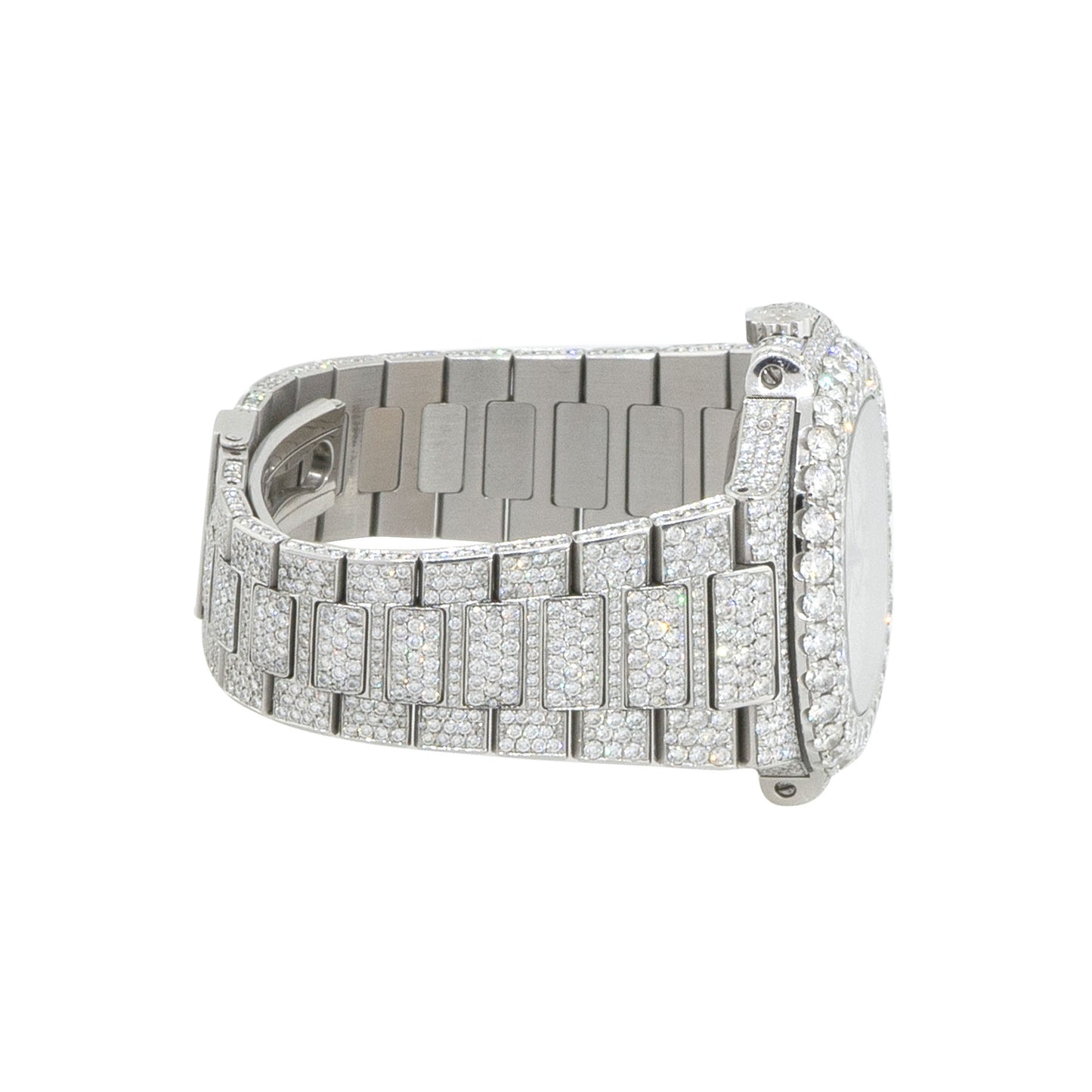 Patek Philippe Nautilus Stainless Steel All Diamond Moon Phase Dial Watch