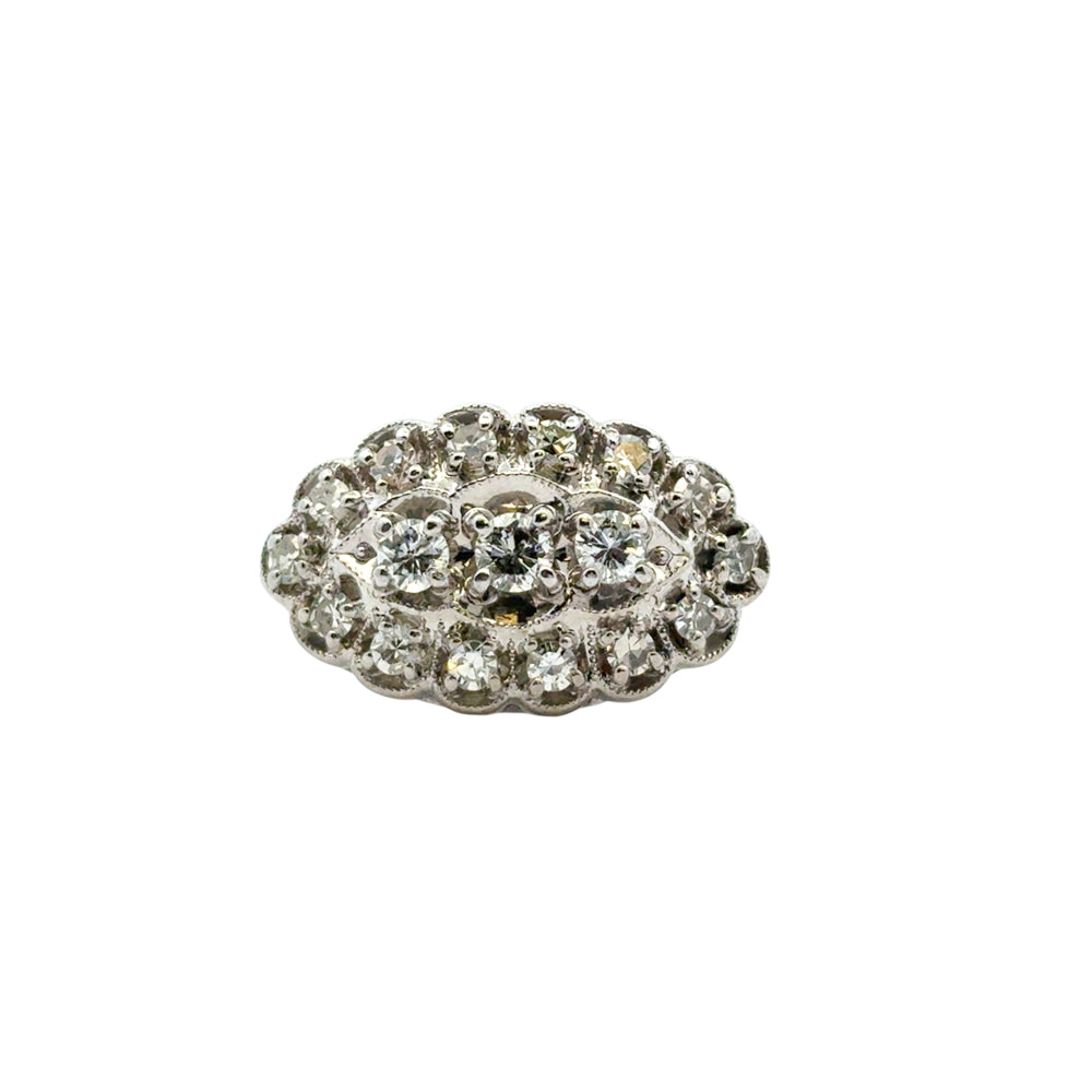 14k White Gold Vintage Style 0.50ctw Diamond Ring