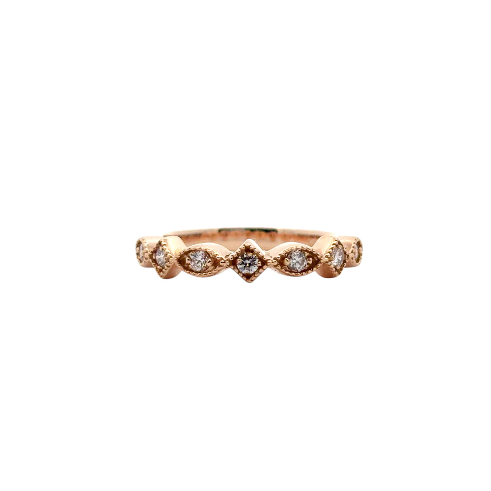 14k Rose Gold approx. 0.20ctw Diamond Stackable Ring