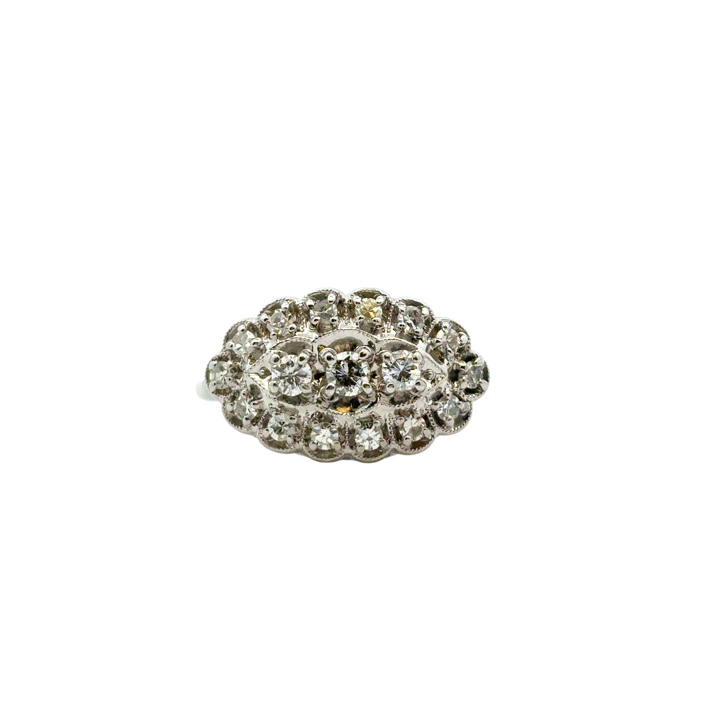 14k White Gold Vintage Style 0.50ctw Diamond Ring