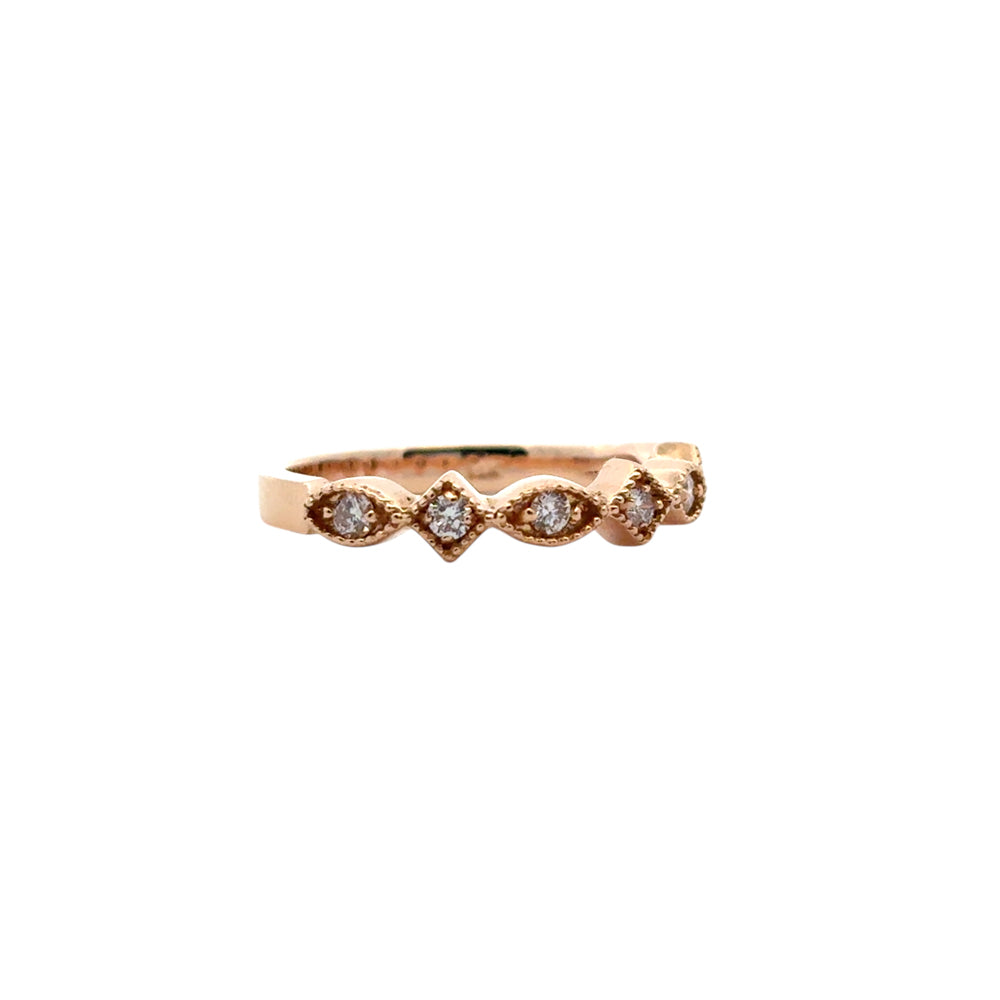 14k Rose Gold approx. 0.20ctw Diamond Stackable Ring