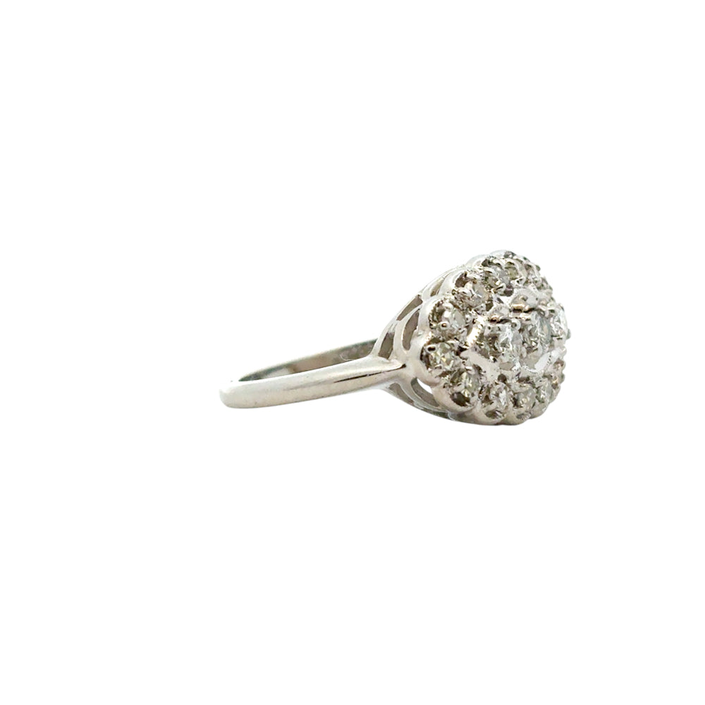 14k White Gold Vintage Style 0.50ctw Diamond Ring