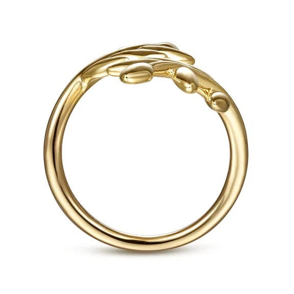 Gabriel & Co. 14k Yellow Gold Olive Leaf Bypass Ring