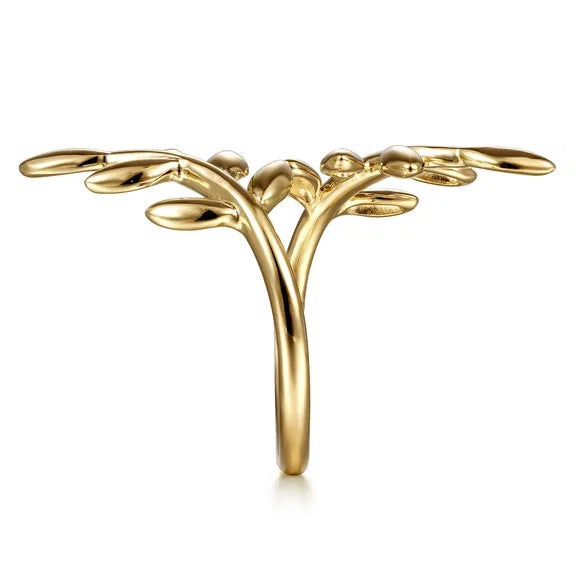 Gabriel & Co. 14k Yellow Gold Olive Leaf Bypass Ring