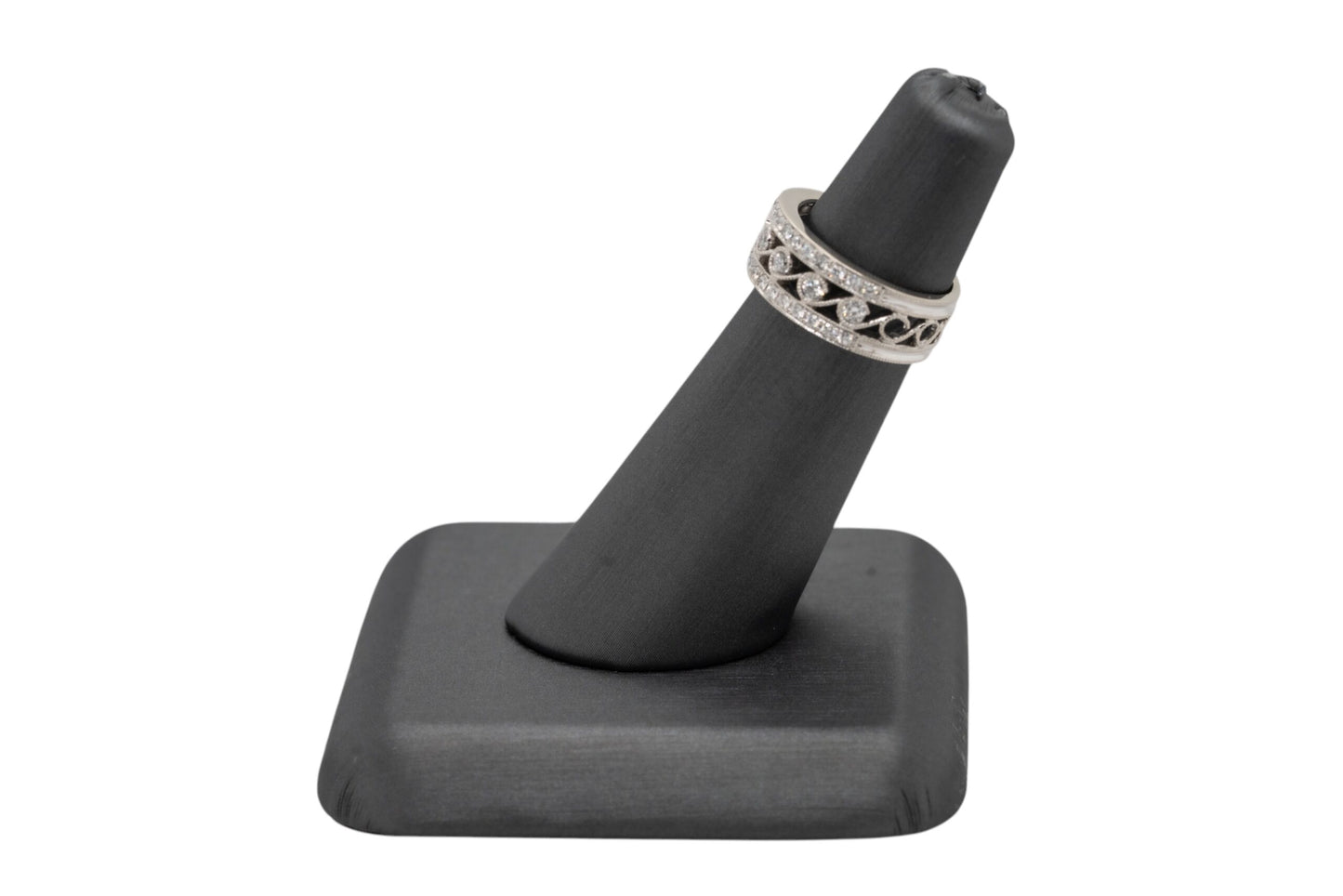 14k White Gold Vintage Ring Set with Natural Diamonds
