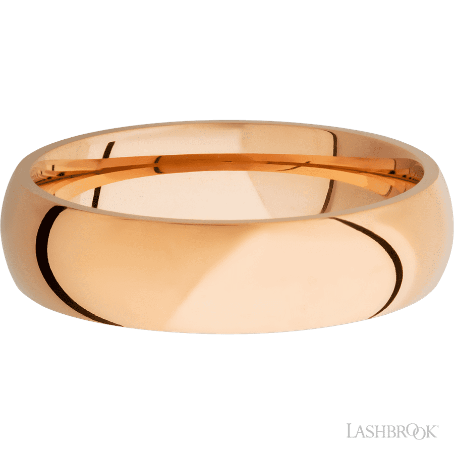 Lashbrook 6mm Domed 14K Rose Gold Wedding Band
