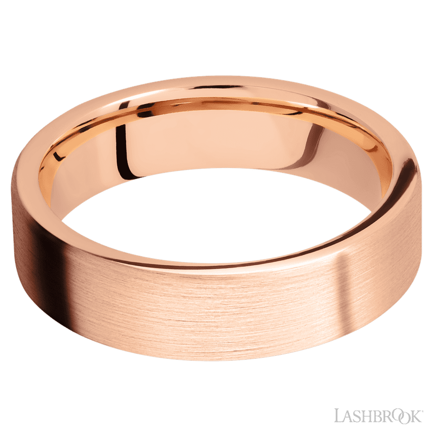 Lashbrook 6mm Flat 14K Rose Gold Wedding Band
