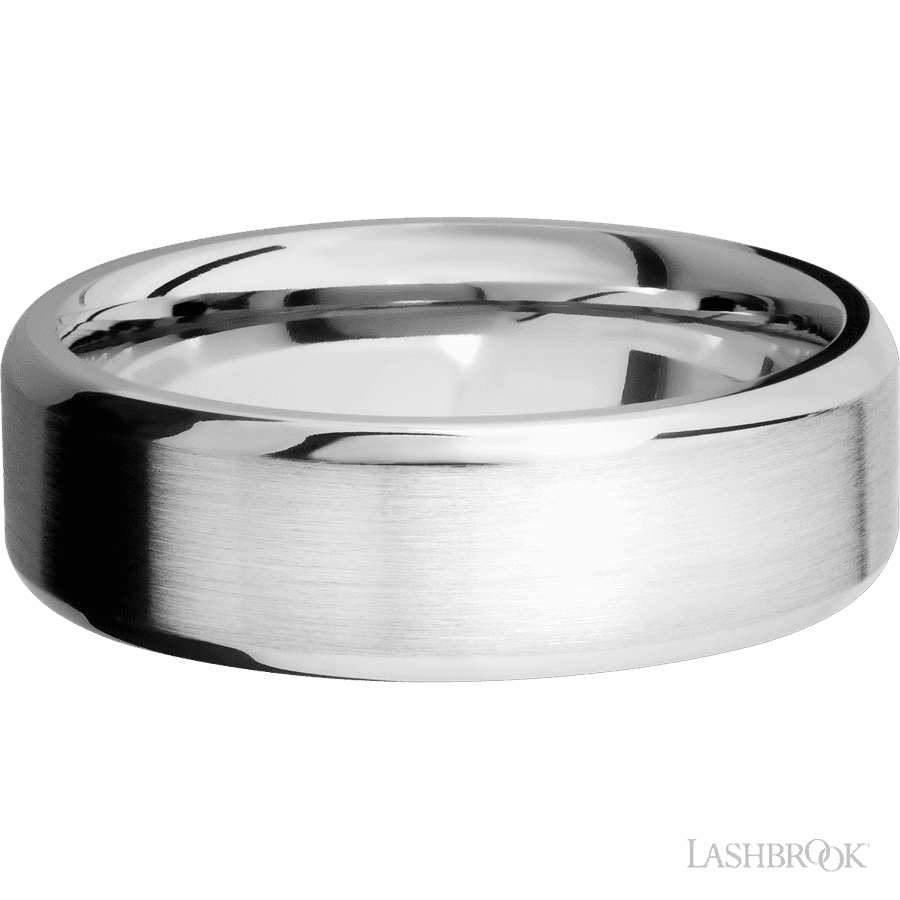 Lashbrook 7mm Beveled 14K White Gold Wedding Band