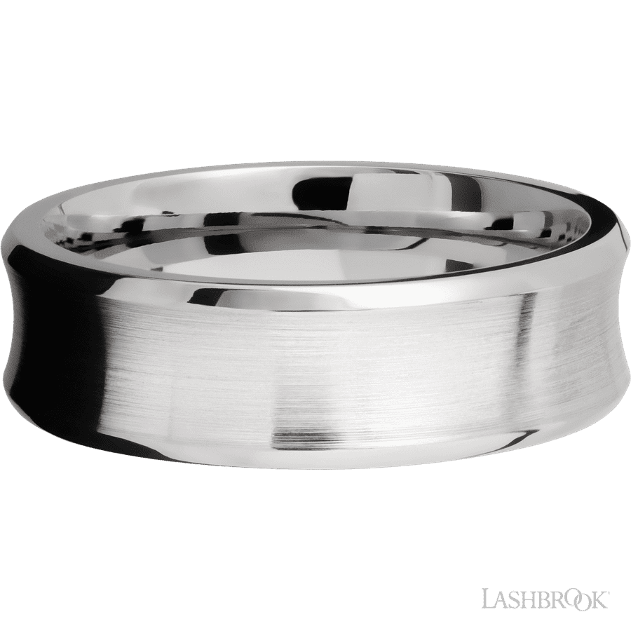 Lashbrook 7mm Concave Bevel 14K White Gold Wedding Band