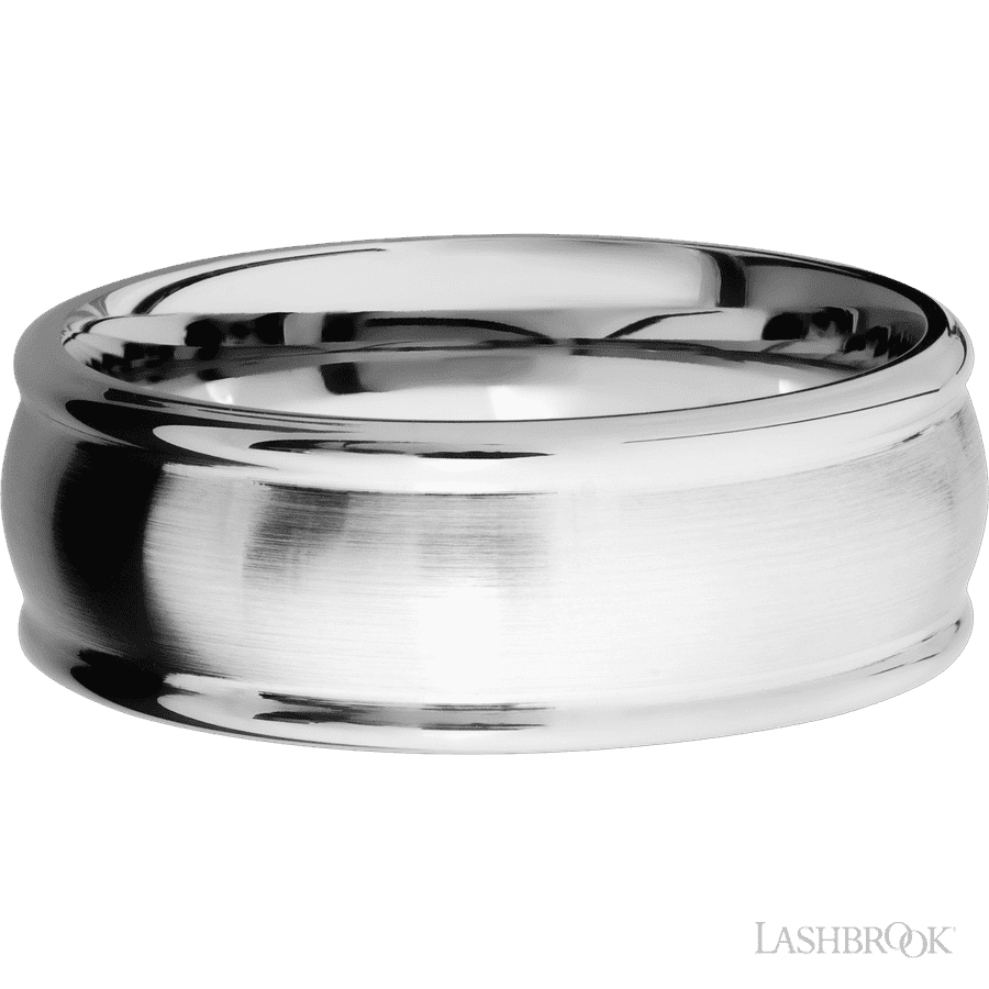 Lashbrook 8mm Domed Rounded Edges 14K White Gold Wedding Band
