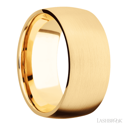 10 mm wide Domed 14K Yellow Gold band.