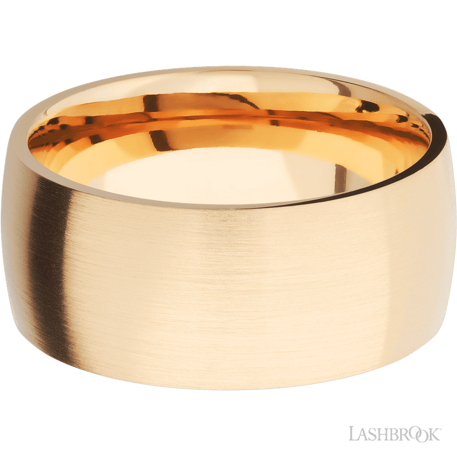 10 mm wide Domed 14K Yellow Gold band.