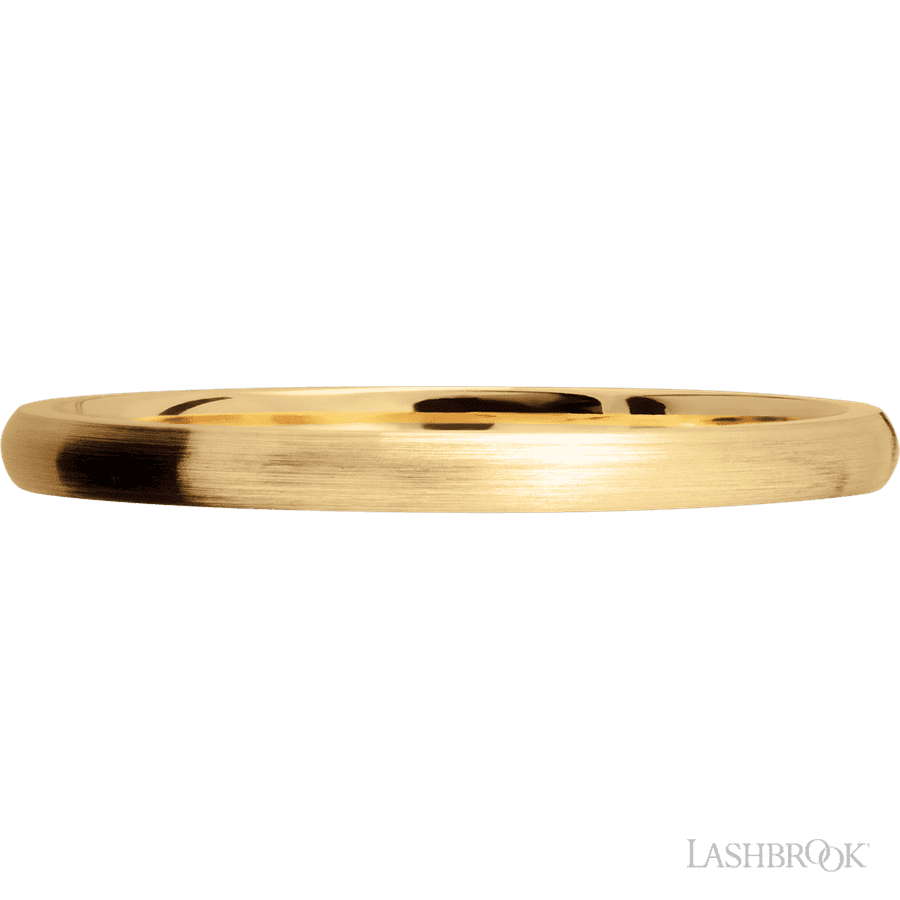 2 mm wide Domed 14K Yellow Gold band.