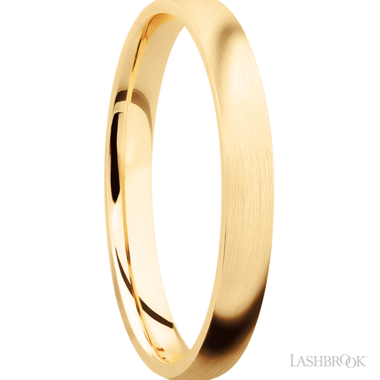 3 mm wide Domed 14K Yellow Gold band.