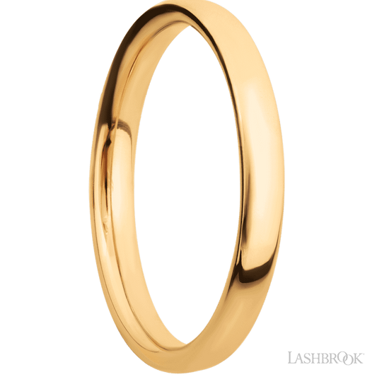 3 mm wide Ultra Comfort (our most comfortable profile) 14K Yellow Gold band.