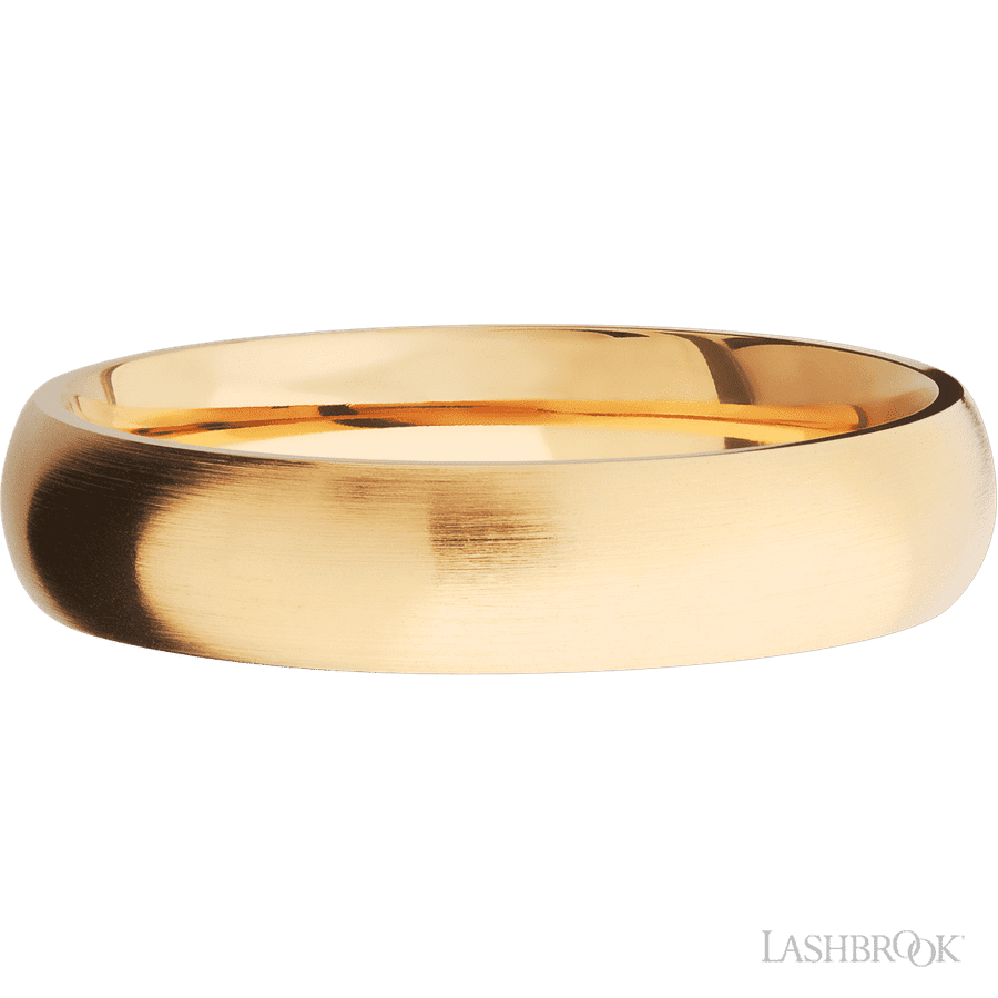 5 mm wide Domed 14K Yellow Gold band.