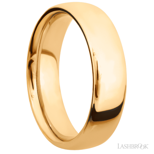 6 mm wide Ultra Comfort (our most comfortable profile) 14K Yellow Gold band.