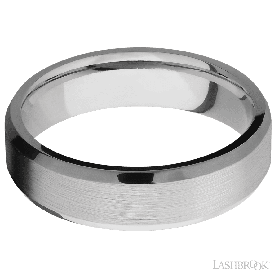 Lashbrook 6mm Beveled Titanium Wedding Band