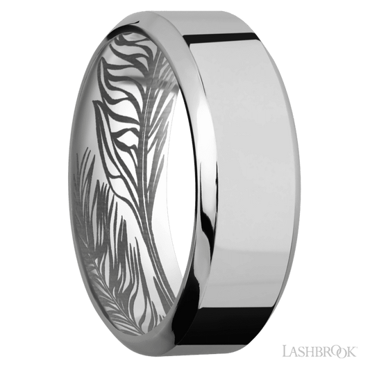 Lashbrook 8mm High Bevel Titanium Wedding Band