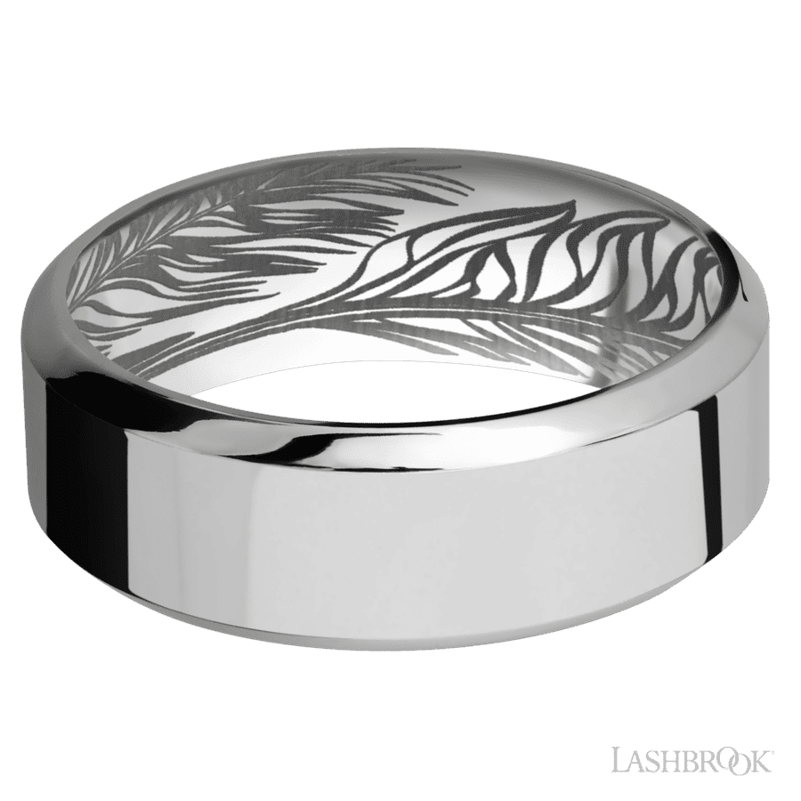 Lashbrook 8mm High Bevel Titanium Wedding Band