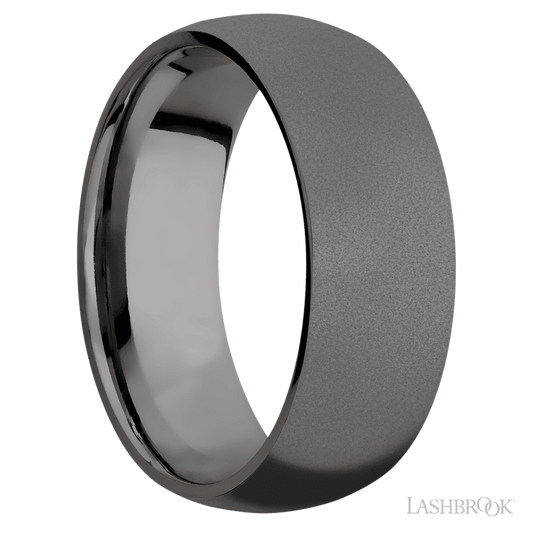 Lashbrook 8mm Domed Tantalum Noir Wedding Band