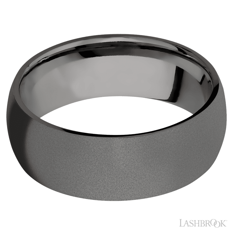Lashbrook 8mm Domed Tantalum Noir Wedding Band