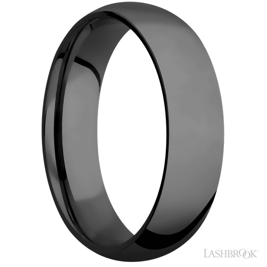 Lashbrook 6mm Domed Zirconium Wedding Band