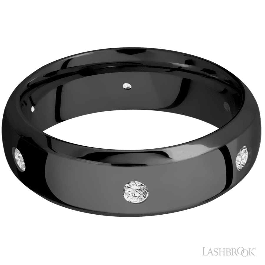 Lashbrook 7mm Domed Bevel Zirconium Wedding Band — Diamond