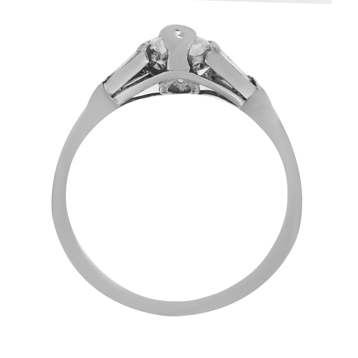 Platinum 2ct Marquise Diamond Art Deco Vintage Ring