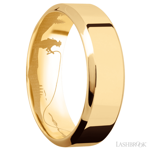 Lashbrook 7mm High Bevel 14K Yellow Gold Wedding Band