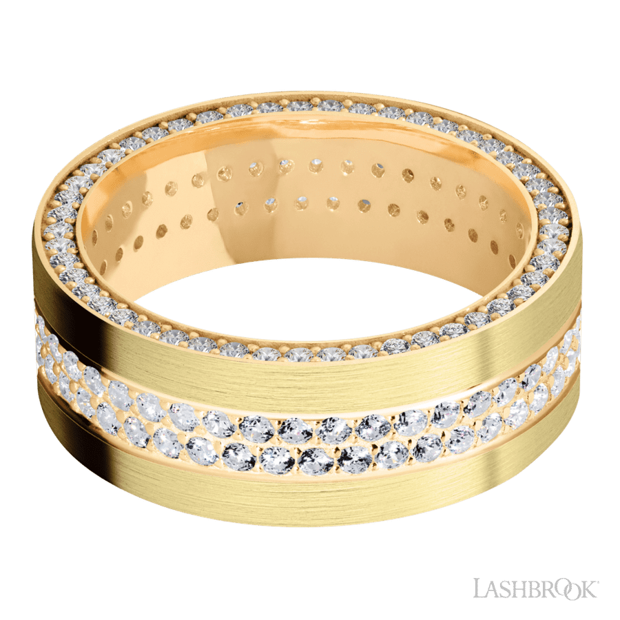 Lashbrook 8mm Flat 14K Yellow Gold Wedding Band — Diamond Eternity