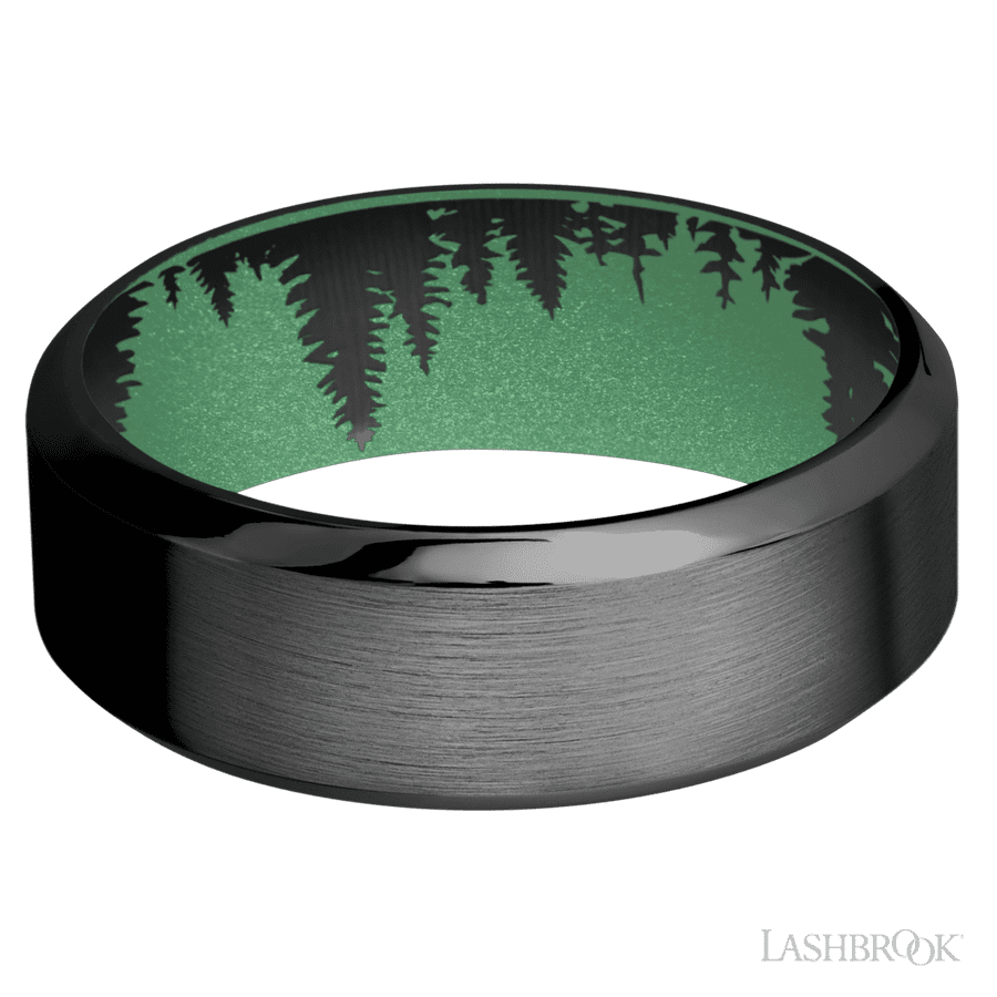 Lashbrook 8mm High Bevel Zirconium Wedding Band — Squatch Sleeve