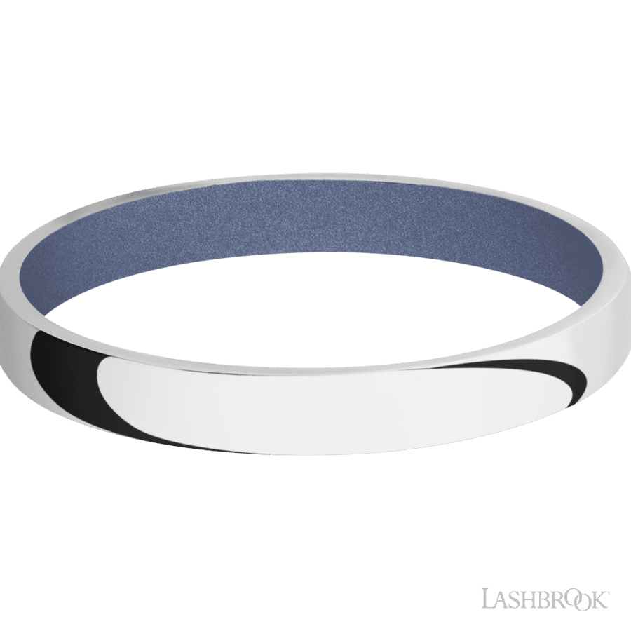 Lashbrook 3mm Domed 10K White Gold Wedding Band — Crushed Orchid Sleeve