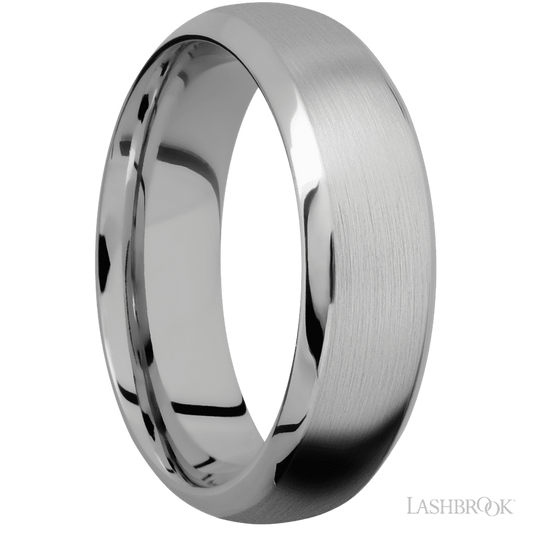 Lashbrook 7mm Domed Bevel Titanium Wedding Band