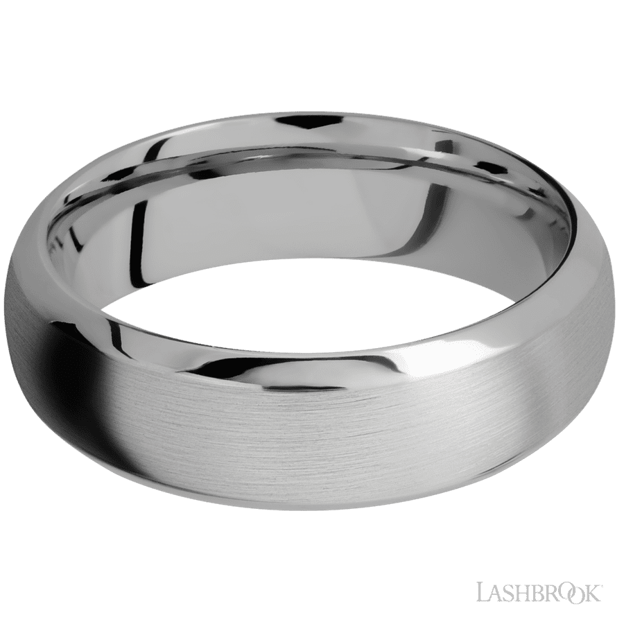 Lashbrook 7mm Domed Bevel Titanium Wedding Band