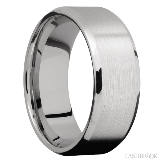 Lashbrook 8mm Beveled Cobalt Chrome Wedding Band