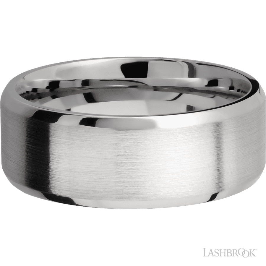 8 mm wide Beveled Cobalt Chrome band.