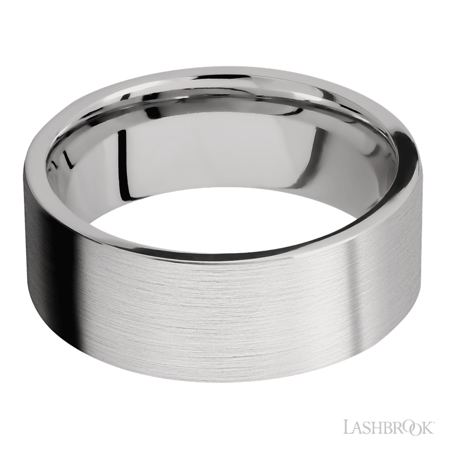 Lashbrook 8mm Flat Cobalt Chrome Wedding Band — Satin Finish