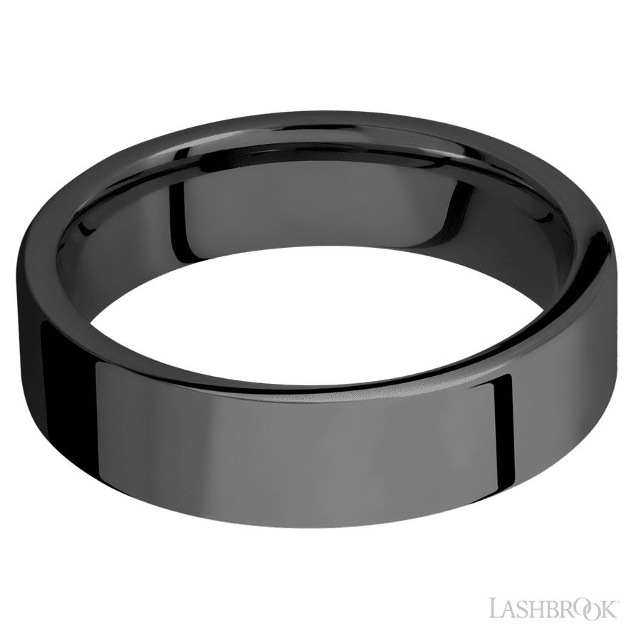 Lashbrook 6mm Flat Zirconium Wedding Band