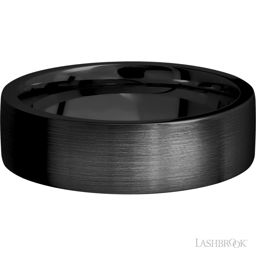 Lashbrook 7mm Flat Zirconium Wedding Band