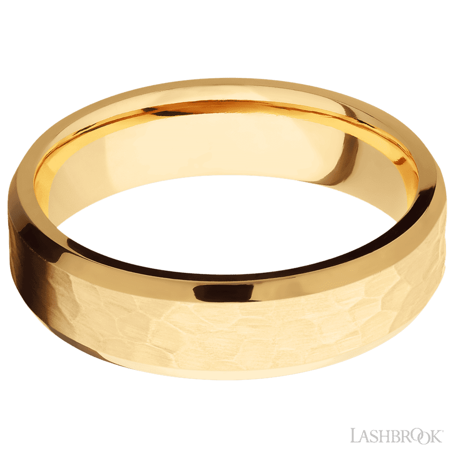 Lashbrook 6mm Beveled 14K Yellow Gold Wedding Band