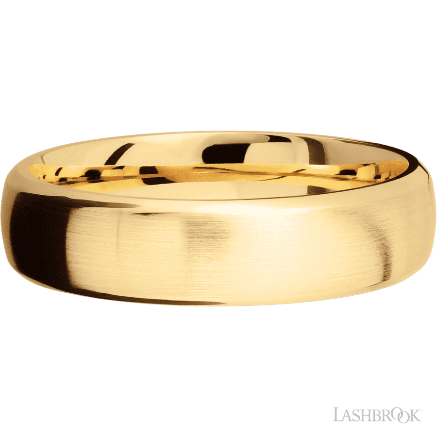 Lashbrook 6mm Domed Bevel 14K Yellow Gold Wedding Band
