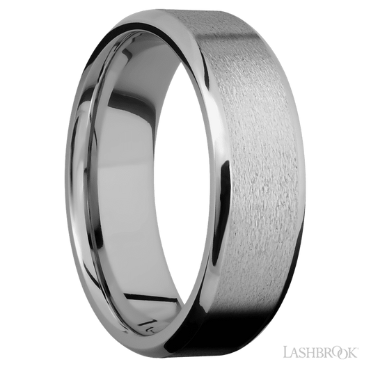 Lashbrook 7mm Beveled Titanium Wedding Band