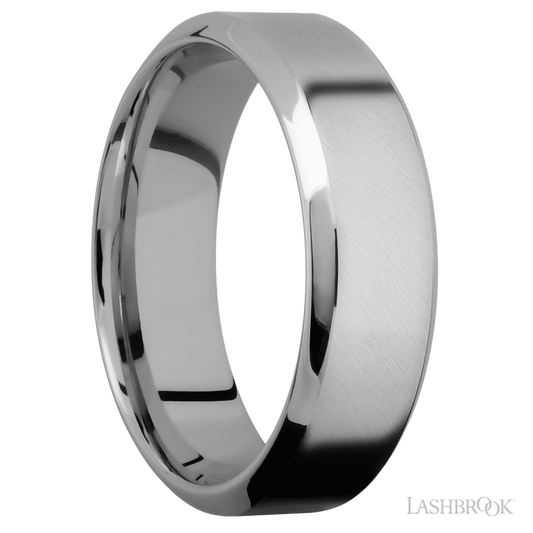 Lashbrook 7mm High Bevel Titanium Wedding Band